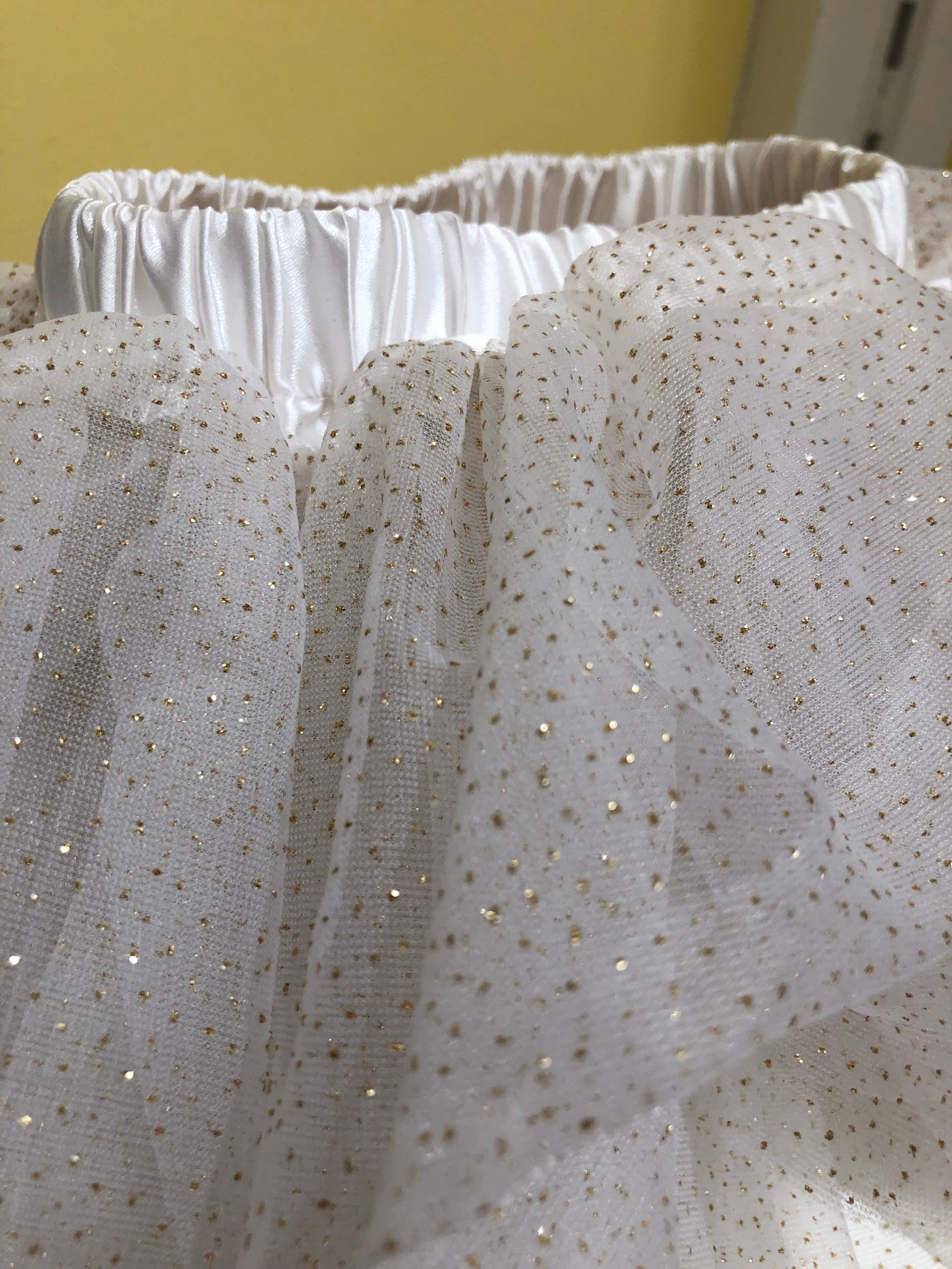 White and Gold Sparkle Tutu
